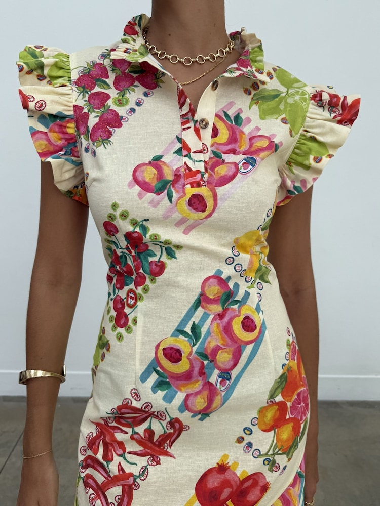 Never Fully Dressed Red Fruit Sticker Remi Dress - Image 5 of 5