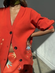 Never Fully Dressed Orange Tomato Celestial Cardigan - Image 2 of 6