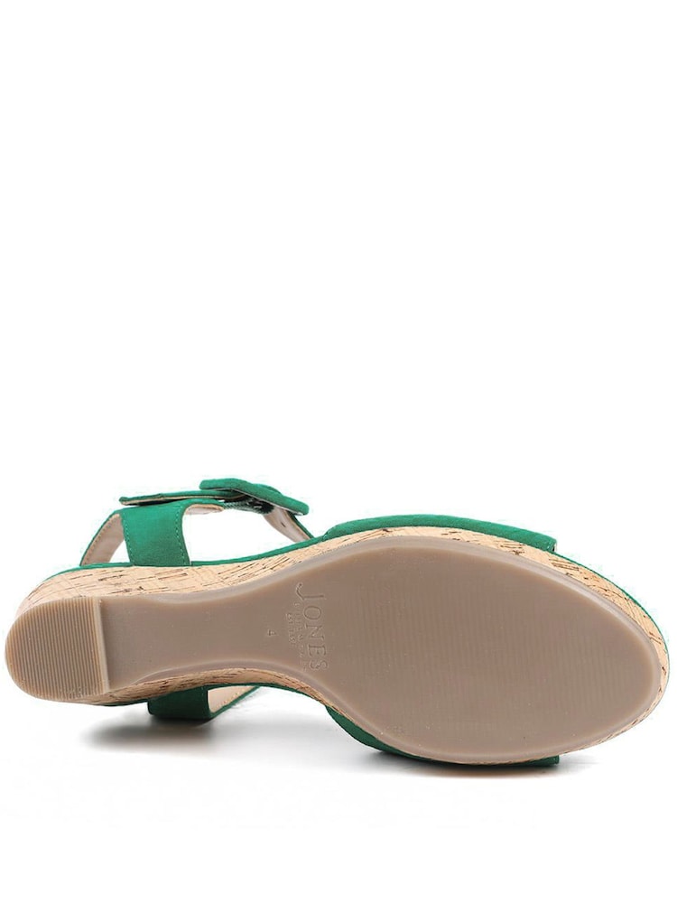 Jones Bootmaker Green Grazina Leather Wedges - Image 6 of 6