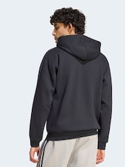 Svart - adidas Essentials 3-Stripes Fleece Full-Zip Hoodie - Bild 2 av 6