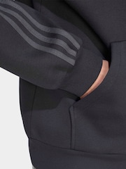 Svart - adidas Essentials 3-Stripes Fleece Full-Zip Hoodie - Bild 5 av 6