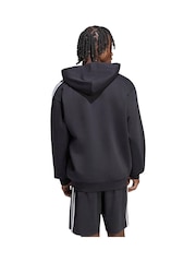 Svart/Vit - adidas Essentials 3-Stripes Fleece Full-Zip Hoodie - Bild 2 av 6