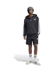 Svart/Vit - adidas Essentials 3-Stripes Fleece Full-Zip Hoodie - Bild 3 av 6