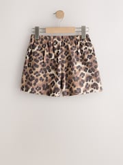 Estampado animal marrón chocolate - Pantalones cortos sin cierres (3-16 años) - Imagen 2 de 4