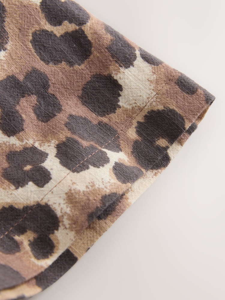 Estampado animal marrón chocolate - Pantalones cortos sin cierres (3-16 años) - Imagen 4 de 4