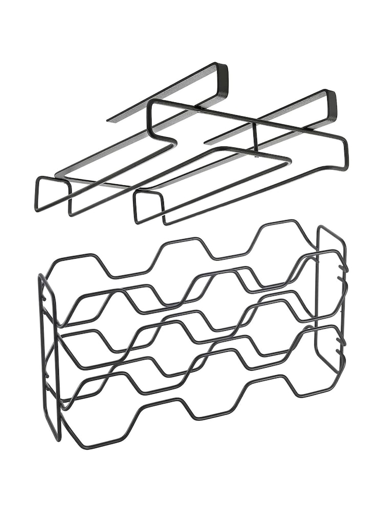 metaltex Grey Wine Rack & Bottle Set - Image 1 of 5 metaltex Grey Wine Rack & Bottle Set - Image 1 of 5