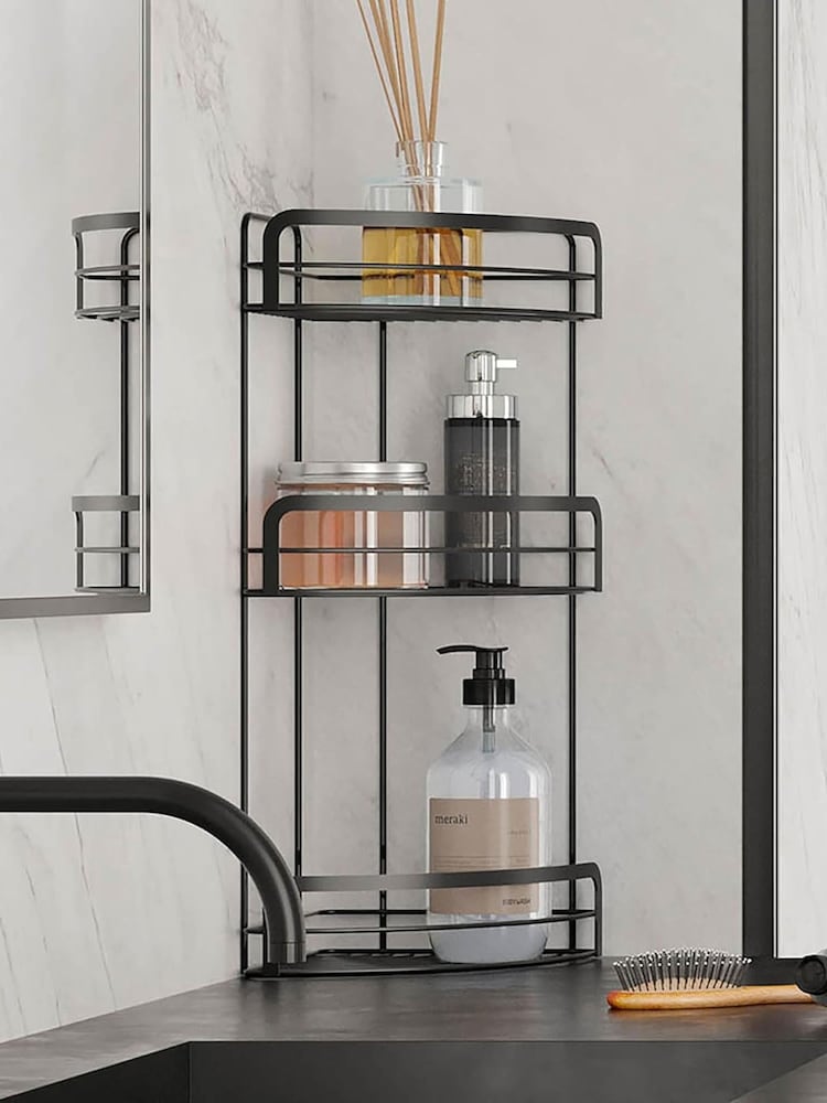 metaltex Black Origin 3 Tier Corner Shelf - Image 1 of 4 metaltex Black Origin 3 Tier Corner Shelf - Image 1 of 4