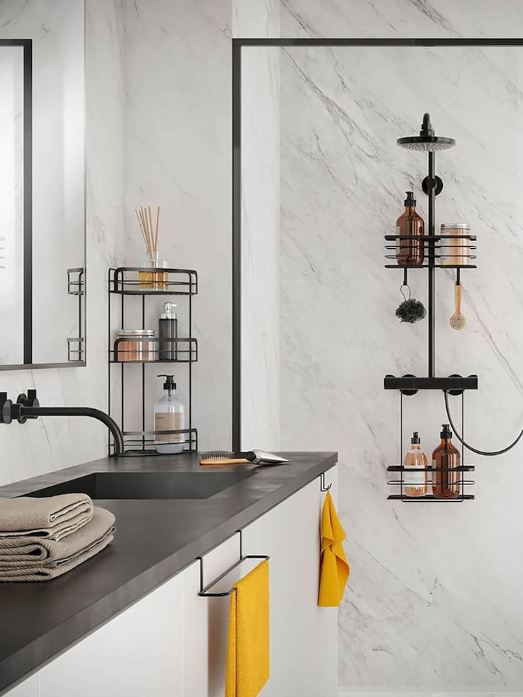 metaltex Black Origin 3 Tier Corner Shelf - Image 2 of 4 metaltex Black Origin 3 Tier Corner Shelf - Image 2 of 4