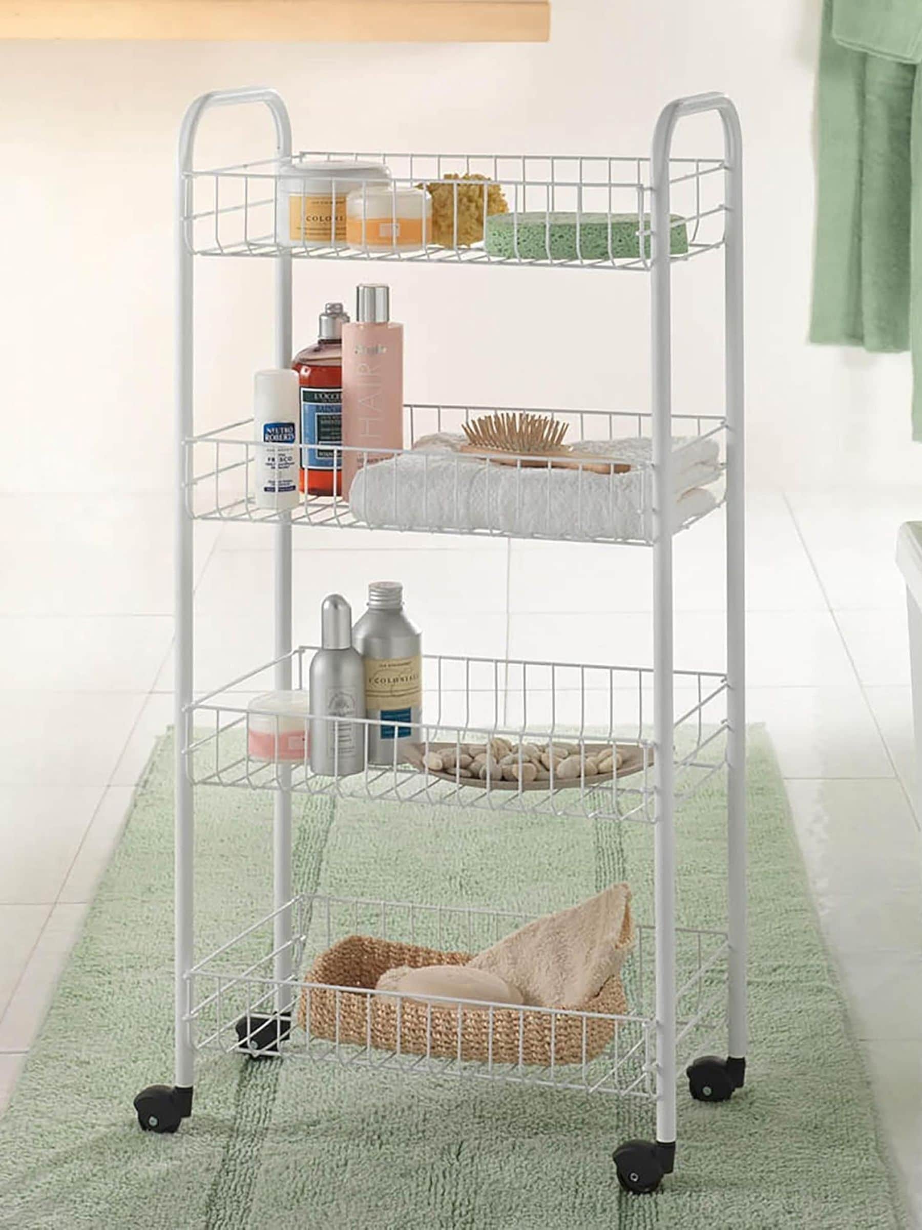 B&Q -  Pisa 4-Tier Trolley With WheelsWhite - Image 3