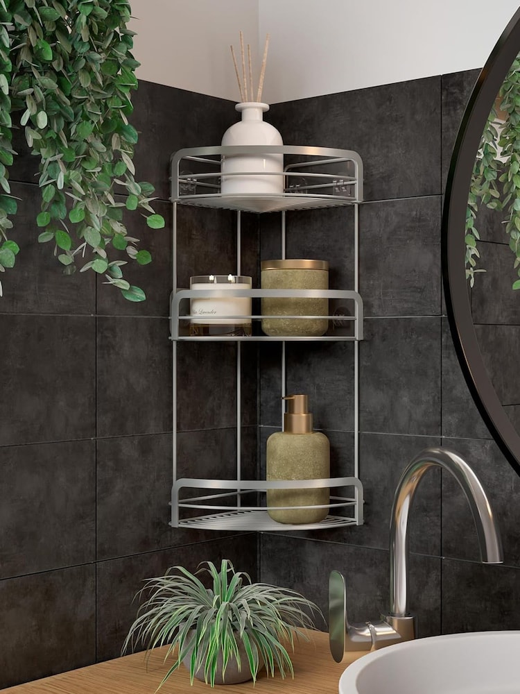 metaltex Silver Origin Luxy 3 Tier Corner Shelf - Image 1 of 2