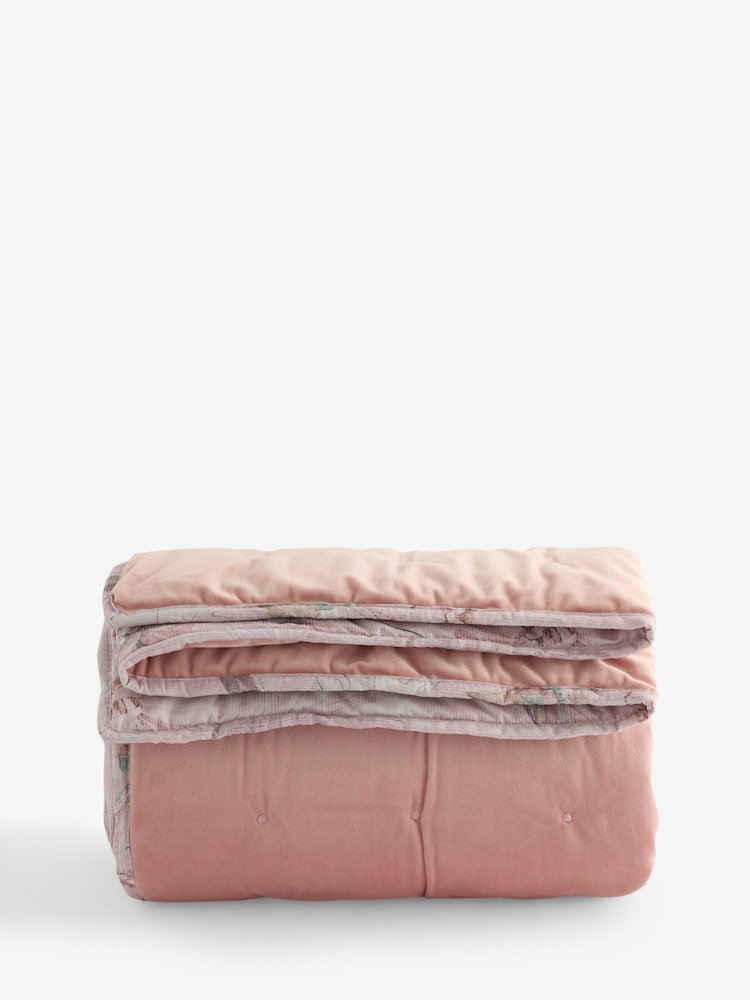 Pink Antique Floral Bedspread - Image 4 of 4