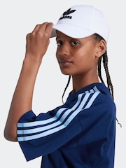 adidas Originals Blue Graphic Logo 3 Stripe T-Shirt - Image 5 of 6