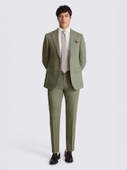MOSS Green Tailored Fit Herringbone Suit Jacket - Image 4 of 7
