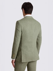 MOSS Green Tailored Fit Herringbone Suit Jacket - Image 5 of 7