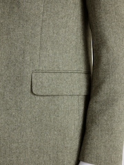 MOSS Green Tailored Fit Herringbone Suit Jacket - Image 6 of 7