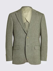 MOSS Green Tailored Fit Herringbone Suit Jacket - Image 7 of 7