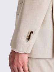 MOSS Taupe Italian Tailored Fit Hopsack Suit Jacket - Image 4 of 5