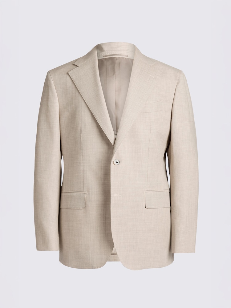 MOSS Taupe Italian Tailored Fit Hopsack Suit Jacket - Image 5 of 5