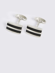MOSS Grey Onyx Stripe Cufflinks - Image 1 of 2