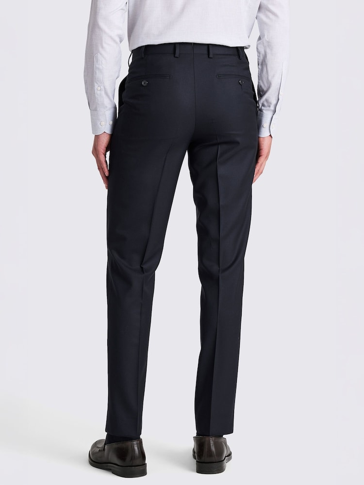 MOSS Navy Italian Tailored Fit Twill Suit Trousers - Image 2 of 3