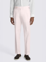 MOSS Pink Cotton Pleated Trousers - Image 1 of 4