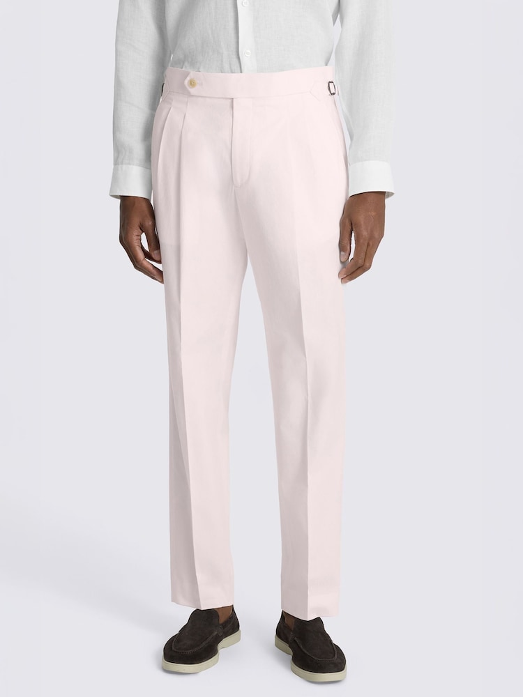 MOSS Pink Cotton Pleated Trousers - Image 1 of 4 MOSS Pink Cotton Pleated Trousers - Image 1 of 4