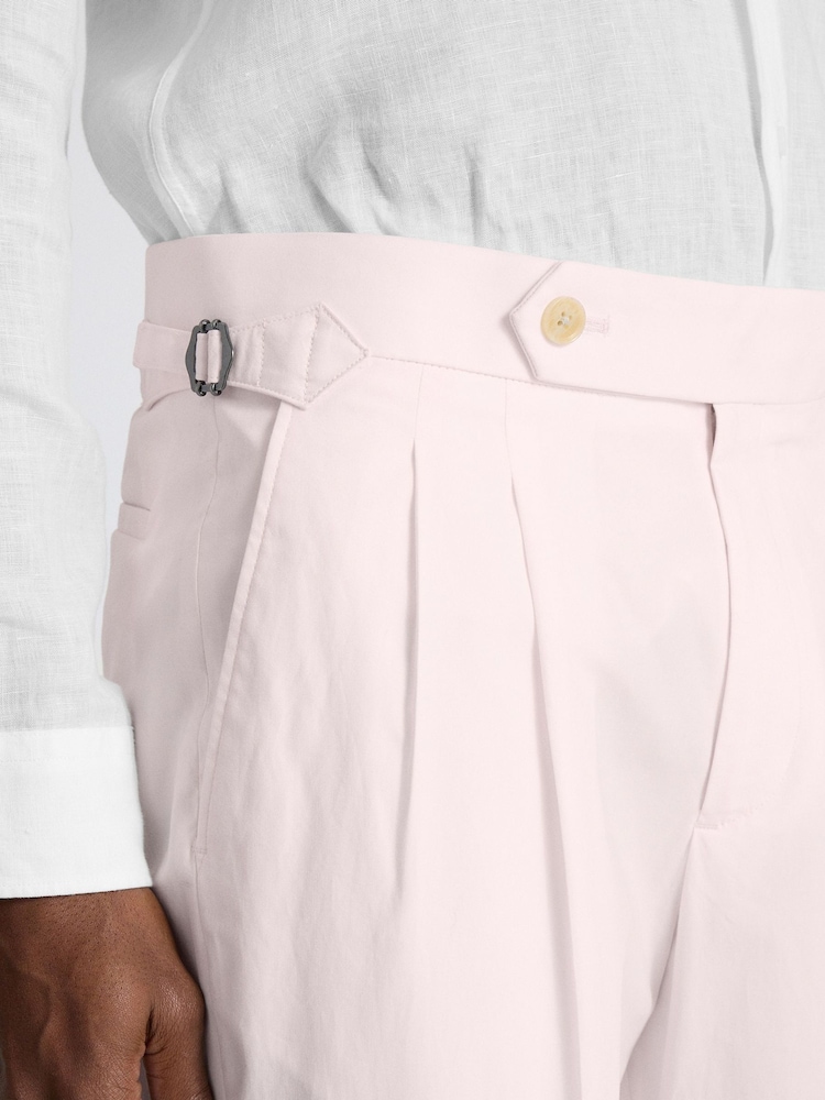 MOSS Pink Cotton Pleated Trousers - Image 4 of 4 MOSS Pink Cotton Pleated Trousers - Image 4 of 4