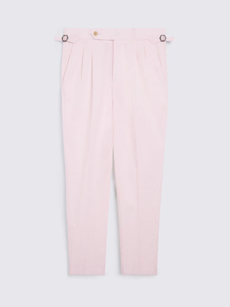 MOSS Pale Pink Cotton Pleated Trousers - Image 5 of 5