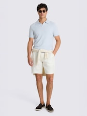 MOSS Blue Boucle Skipper Polo Shirt - Image 3 of 3