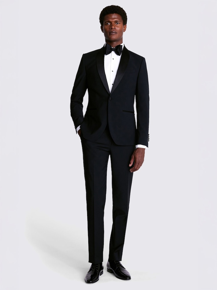 MOSS Black Slim Fit Shawl Lapel Tuxedo Jacket - Image 2 of 5