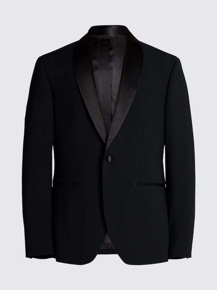 MOSS Black Slim Fit Shawl Lapel Tuxedo Jacket - Image 5 of 5