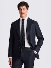 MOSS Blue Italian Tailored Fit Twill Linen Suit Jacket - Image 1 of 5