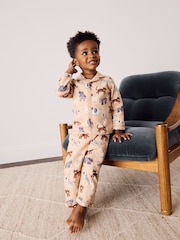 Beige Animal Button Down Pyjamas (9mths-10yrs) - Image 1 of 4