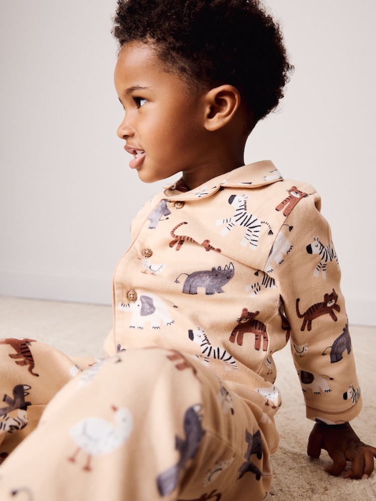 Beige Animal Button Down Pyjamas (9mths-10yrs) - Image 2 of 4 Beige Animal Button Down Pyjamas (9mths-10yrs) - Image 2 of 4