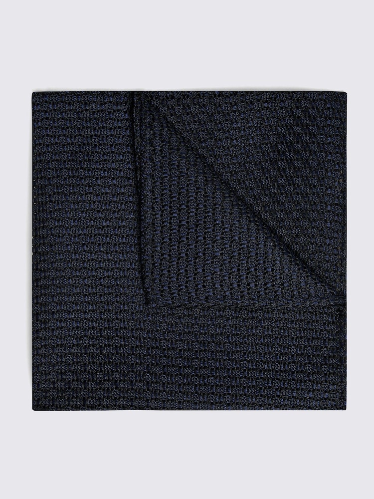 MOSS Blue Italian Grenadine Pocket Square - Image 1 of 2 MOSS Blue Italian Grenadine Pocket Square - Image 1 of 2