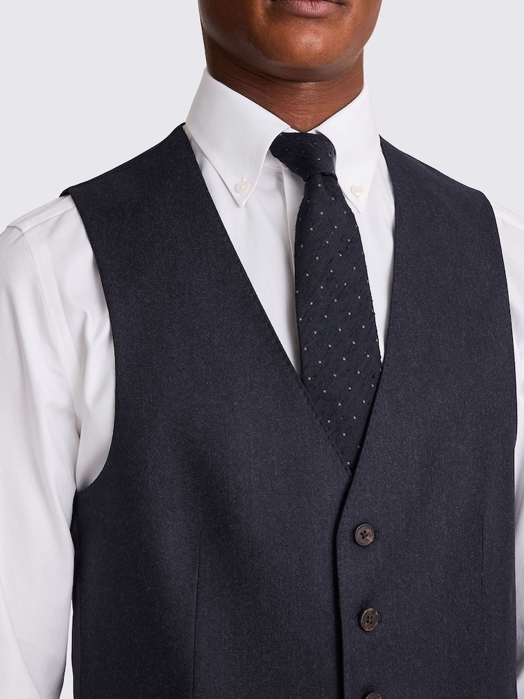 MOSS Blue Tailored Plain Italian Suit Waistcoat - Image 3 of 3