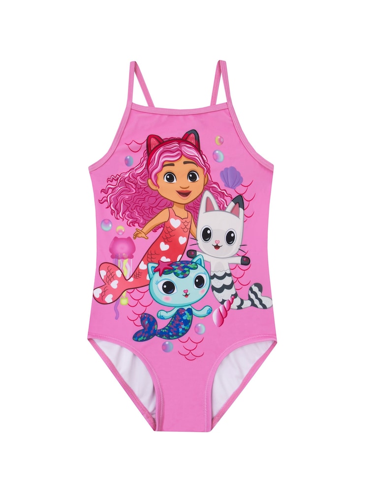 Character Pink Gabby’s Dollhouse Swimming Costume Swimsuit - Image 1 of 11