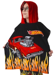 Character Black Hot Wheels Racecar Hooded Towel Poncho - Image 2 of 12