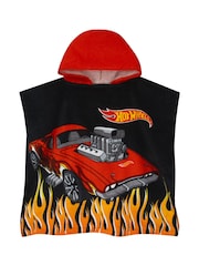 Character Black Hot Wheels Racecar Hooded Towel Poncho - Image 7 of 12