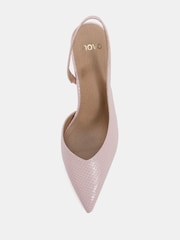 Novo Pink Standard Fit Hayley Sweetheart Slingback Courts - Image 5 of 6