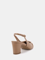 Novo Nude Standard Fit Heidi Chain Trim Block Heel Slingbacks - Image 4 of 6