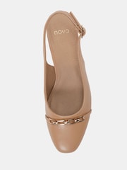 Novo Nude Standard Fit Heidi Chain Trim Block Heel Slingbacks - Image 6 of 6