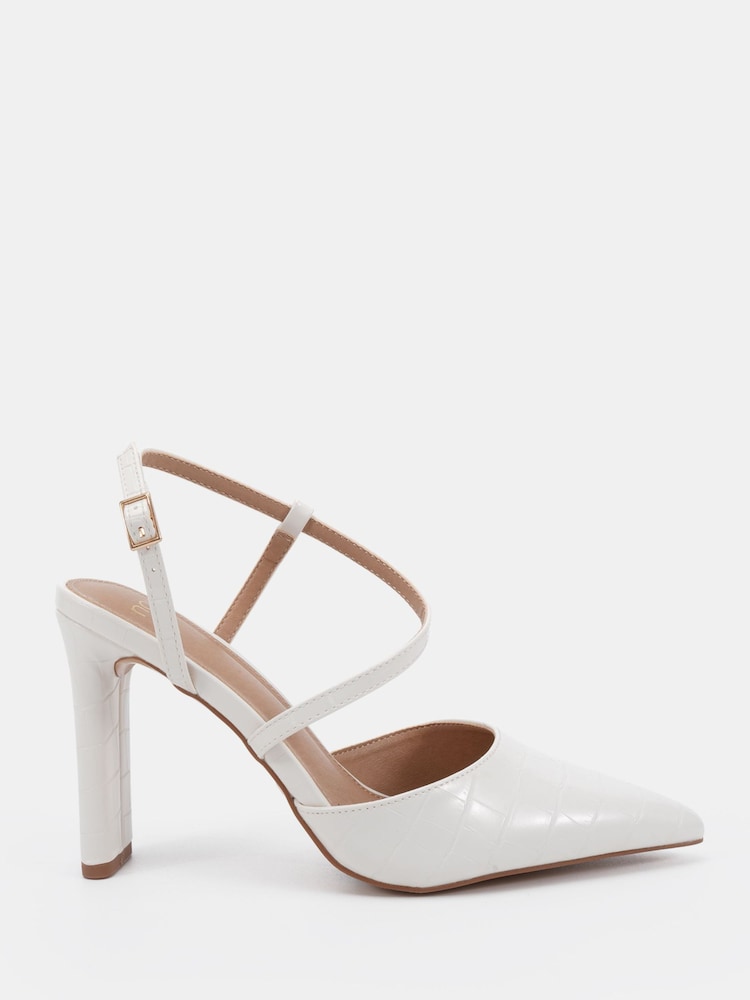 أبيض - Novo Indie Asymmetric Court Slingbacks - صورة 2 من 6