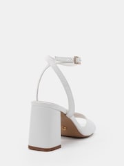Novo White Standard Fit Lydia Block Heel Ankle Strap Sandals - Image 4 of 6
