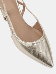 Gold - Novo Halo Slingback-Halbschuhe mit Twist-Detail - Bild 4 von 5