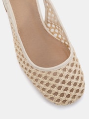 Novo Natural Standard Fit Freida Woven Mesh Slingback Low Heel Shoes - Image 6 of 6