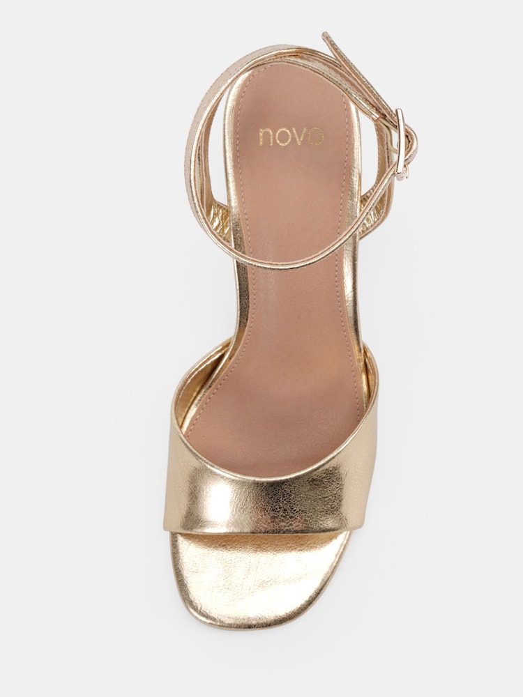 Novo Gold Standard Fit Lydia Block Heel Ankle Strap Sandals - Image 6 of 6