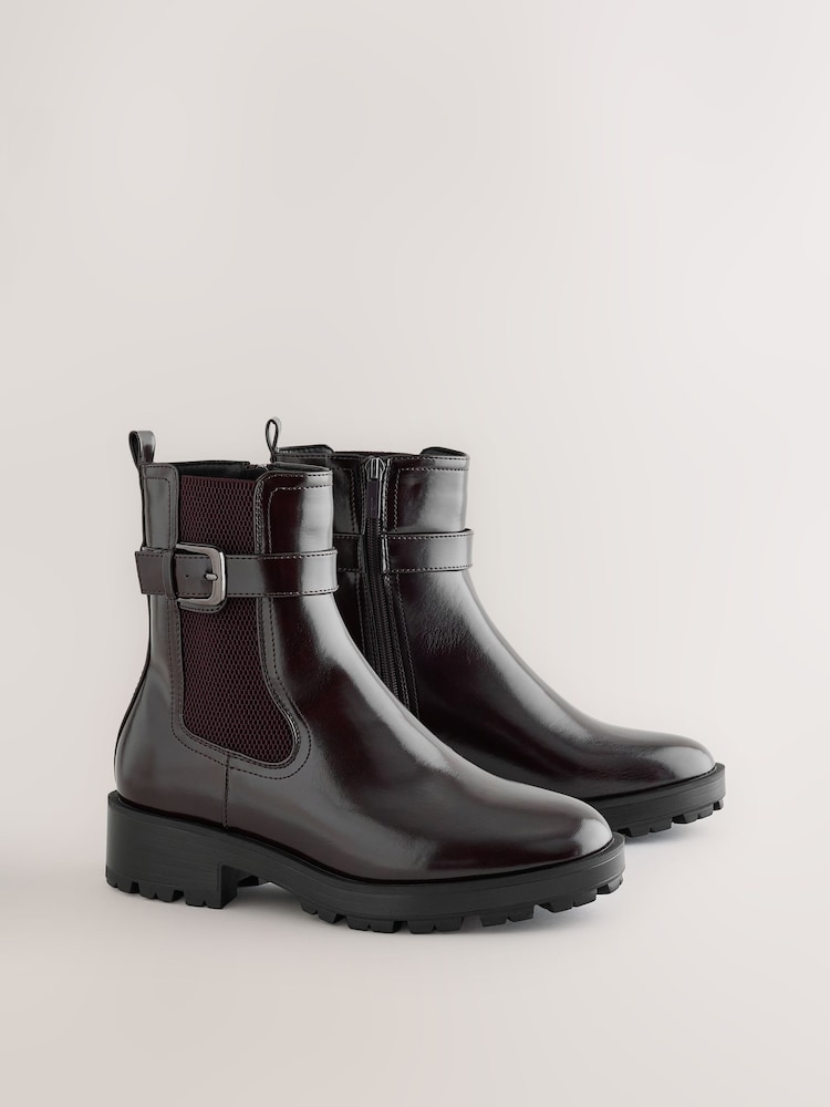 Burgundy Red Extra Wide Fit Chelsea Boots - Image 2 of 5 Burgundy Red Extra Wide Fit Chelsea Boots - Image 2 of 5