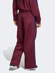 adidas Maroon Red Stadium Loose Fit 3-Stripes Trackpant Trousers - Image 2 of 6