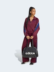 adidas Maroon Red Stadium Loose Fit 3-Stripes Trackpant Trousers - Image 3 of 6